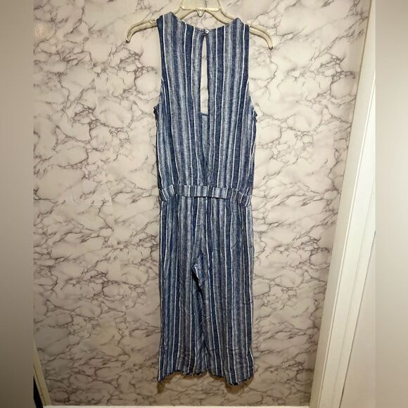 Cloth & Stone Striped Fray Hem Linen Jumpsuit - Picture 5 of 8